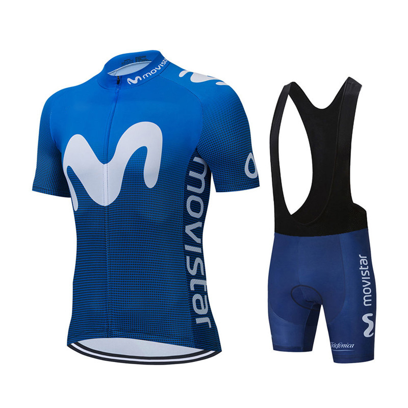 Cycling Gear Jersey - Novo verão movistar equipe conjuntos de