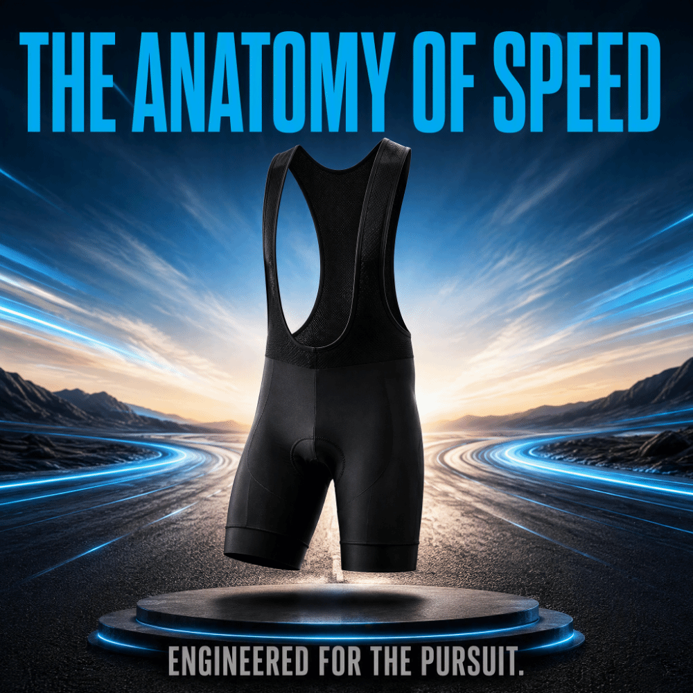 Cycling Bib Shorts - Calças de ciclismo respiráveis, pretas, com